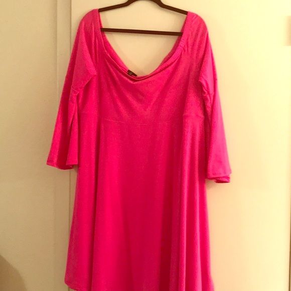 Torrid Hot Pink Off Shoulder Dress - Picture 1 of 6